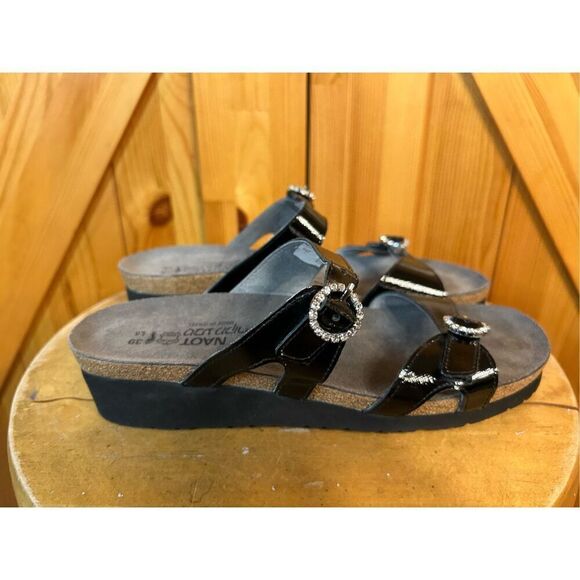 NAOT KATE Black leather Jewel Sandals Size 8 - Picture 3 of 8